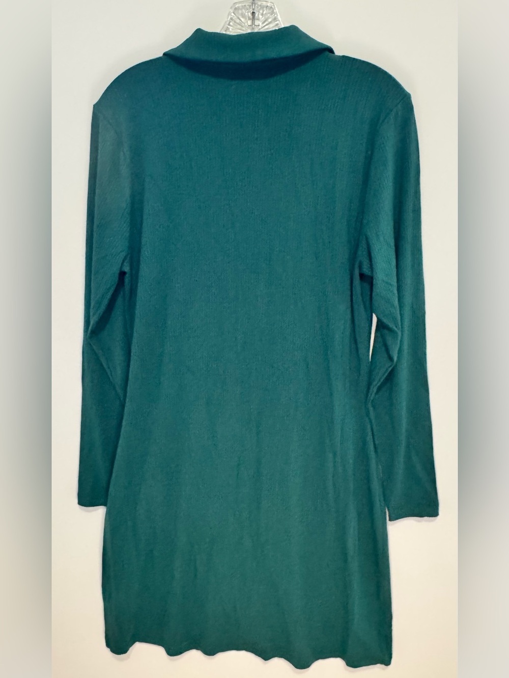 Abercrombie & Fitch NWT Emerald Green Ribbed Ruched Button Front Mini Dress XL - Picture 3 of 3